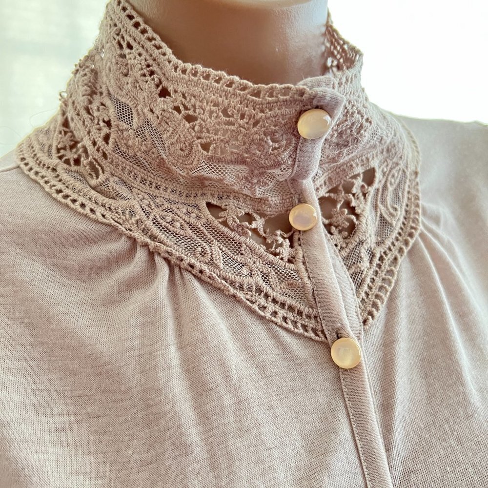 Lily J London Cream Lace Sheer Dress sz S/M